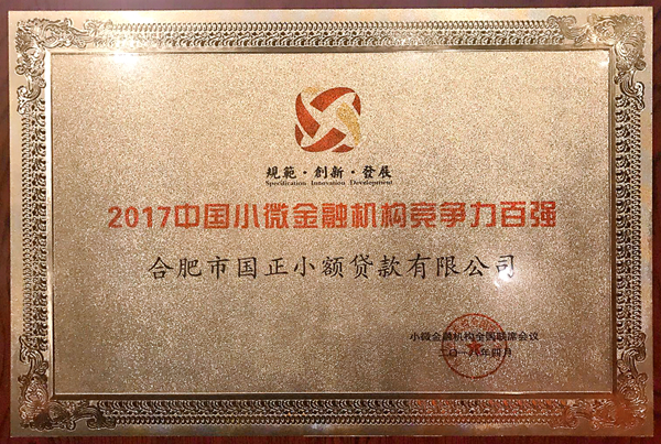 2017中国小微金融机构竞争力百强