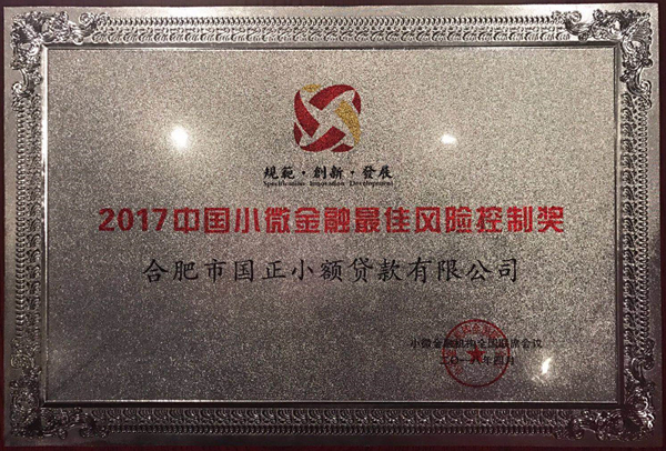 2017中国小微金融最佳风险控制奖